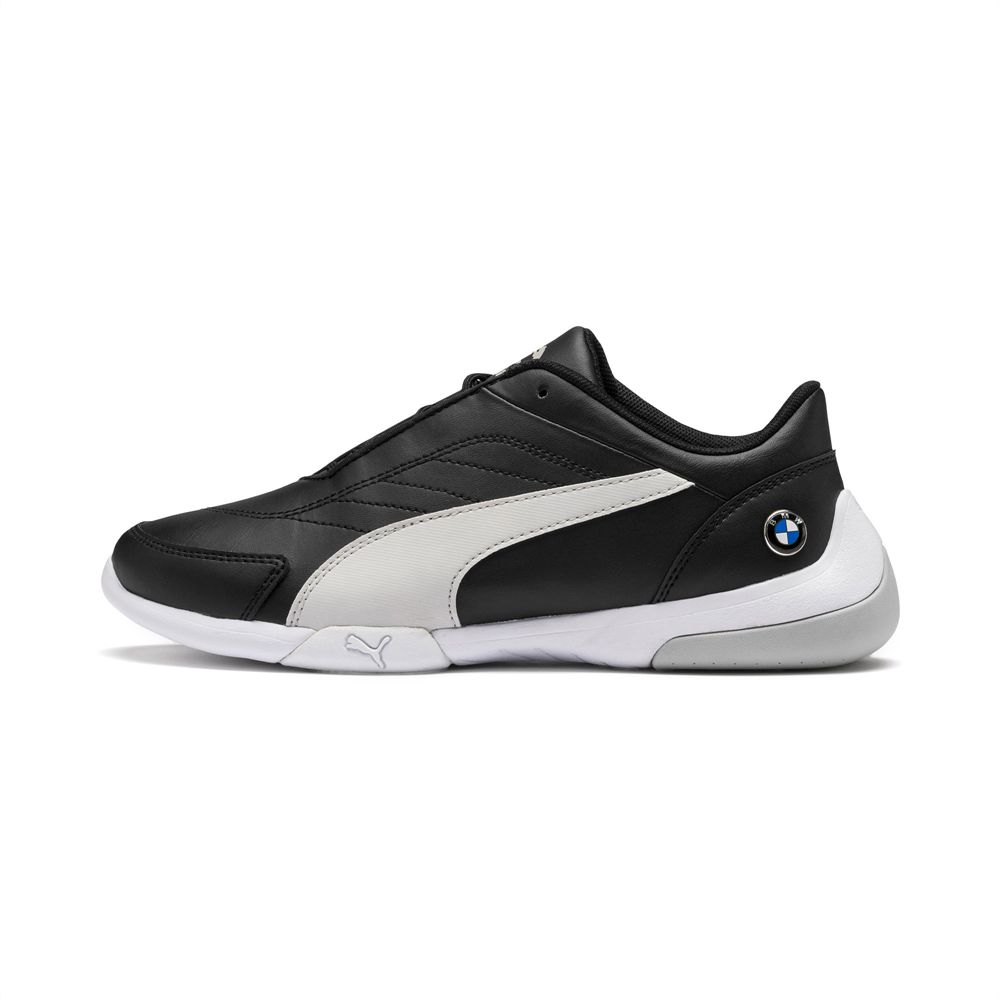 Puma BMW MMS Kart Cat III Fiú Motorsport Cipő - Fekete/Szürke Lila ( Hungary - FVSLP8740 )
